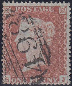 97667 - PL.194 (SJ)(SG17). Good used 1854 die 1 1d pl.194 ...