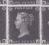 97686 - PL.195 (LC CONSTANT VARIETY)(SG17). Good to fine used 1854 die 1 1d...