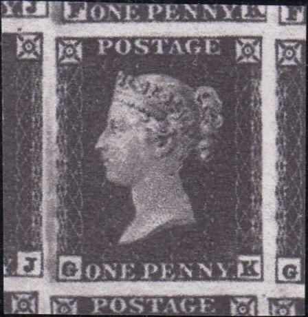 97687 1854 1D PL.195 (SG17)(GK CONSTANT VARIETY).