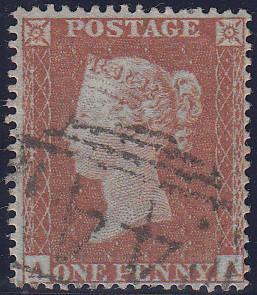 97691 - 1854 1D PL.192 (SG17)(AA). Good used 1854 die 1 1d pl.192