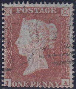97693 - PL.166 (JA)(SG17). Used 1854 Die 1 1d pl.166 S.C.16 (SG17) lettered