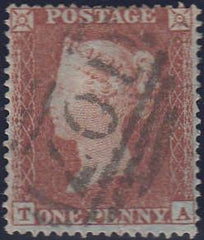 97706 - PL.196 (TA)(SG17). Good used 1854 Die 1 1d pl.196