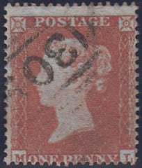 97740 - PL.190 (ML)(SG17). Good used 1854 die 1 1d pl.190 ...