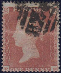 97753 - PL.190 (EH)(SG17). Used 1854 die 1 1d pl.190 lette...