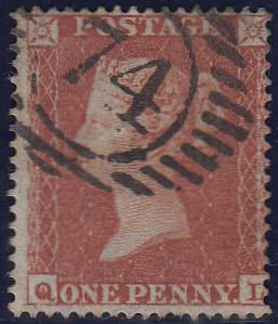 97757 - PL.190 (QL)(SG17). Good used 1854 die 1 1d pl.190 ...