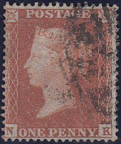 97767 - PL.191 (NK)(SG17). Good used 1854 die 1 1d pl.191 ...