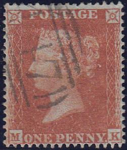 97771 - PL.191 (MK)(SG17). Good used 1854 die 1 1d pl.191 ...