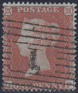 97781 - PL.190 (QF)(SG17). Good used 1854 die 1 1d pl.190 ...