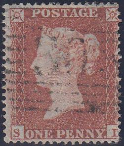 97784 - PL.190 (SL)(SG17). Good used 1854 die 1 1d pl.190 ...