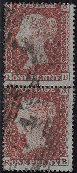 97795 - PL.202 (QB RB)(SG17). Good used 1854 die 1 1d pl.2...