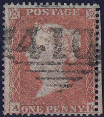 97806 - PL.202 (AK)(SG17). Fine used 1854 die 1 1d pl.202 ...