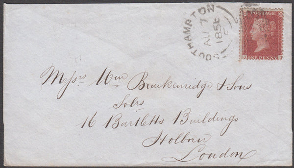 97845 - PL.34 (JJ) (SG29) ON COVER. 1856 envelope Southampt...