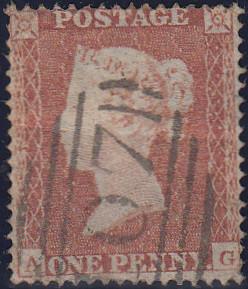 97863 - PL.202 (AG)(SG17). Good used 1854 die 1 1d pl.202 ...