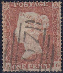 97863 - PL.202 (AG)(SG17). Good used 1854 die 1 1d pl.202 ...