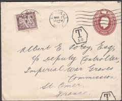 97898 1923 UNDERPAID MAIL LONDON TO FRANCE WITH FRENCH POSTAGE DUE.