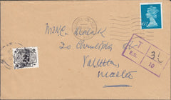 97920 - 1976 UNDERPAID MAIL UK TO MALTA.