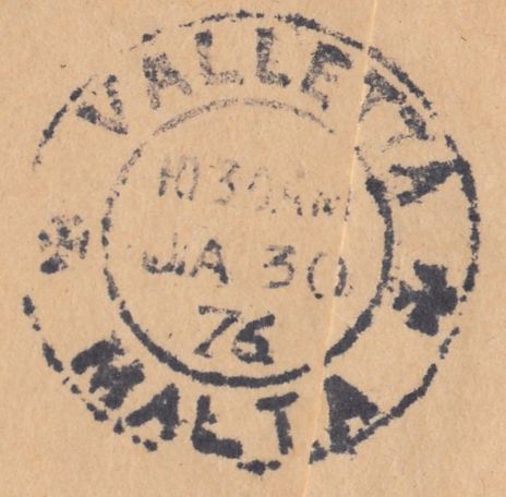 97920 - 1976 UNDERPAID MAIL UK TO MALTA.