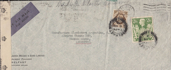 97984 - 1944 MAIL BELFAST TO ARGENTINA.