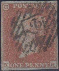 98013 - PL.133 (NH)(RED-BROWN ON VERY BLUED PAPER(SG8a).
