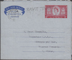 98054 - 1954 CORONATION AIR LETTER LONDON TO CAMEROON, WEST AFRICA.