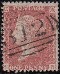 98221 1857 DIE 2 1D PL.37 (SG40)(SB DOUBLE B).