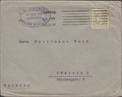 98387 - 1911 CUT-OUT LIVERPOOL TO GERMANY/STAMP DEALER.