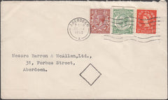 98406 - 1955 KGV POSTAL STATIONERY CUT-OUT ON COVER.