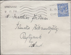 98445 - 1914 MAIL LONDON TO ICELAND.