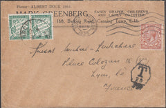 98475 - 1929 UNDERPAID MAIL LONDON TO FRANCE.