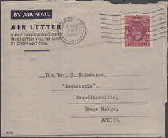 98477 - 1948 AIR LETTER LONDON TO BELGIAN CONGO.