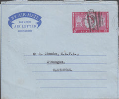 98566 - 1958 6D AIR LETTER LONDON TO CAMEROONS.