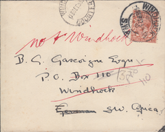 98580 - 1932 KGV 1½d BACTON TO GERMAN SOUTH WEST AFRICA.