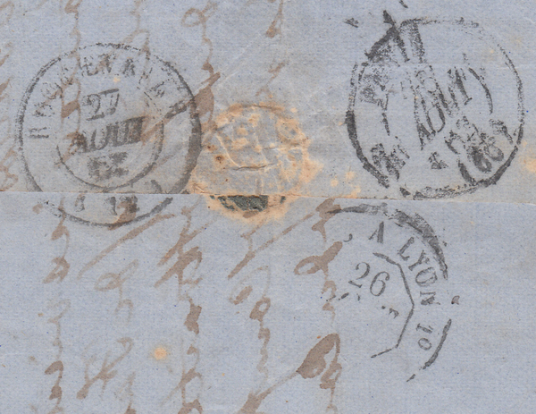 98638 - 1862 4D RED (SG80) LETTERED CK CONSTANT VARIETY "DEFECTIVE LETTER K" ON COVER.