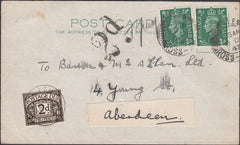 98775 - 1947 UNDERPAID MAIL ISLE OF SKYE TO ABERDEEN.