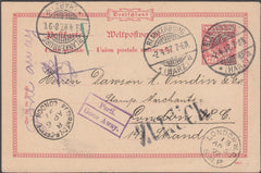 98899 - 1897 UNDELIVERED POST CARD GERMANY TO LONDON.