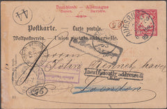 98907 - 1893 UNDELIVERED MAIL GERMANY TO LONDON.
