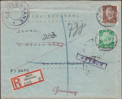 98910 - 1934 UNDELIVERED REGISTERED MAIL GERMANY TO ESSEX.