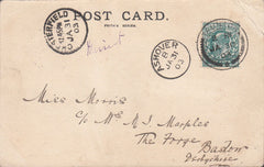 98920 - 1903 MISDIRECTED MAIL TAUNTON/CHESTERFIELD.