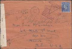 99046 - 1944 UNDELIVERED MAIL LONDON TO USA.