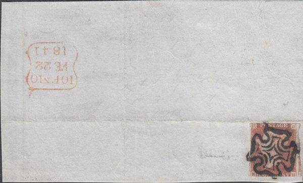 99186 - PENNY RED PL.10 (SG7)(EH) VERY EARLY USAGE FEB 22 1841.