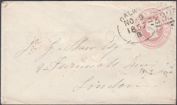 99196 - GALWAY IRISH TYPE SPOON (RA31)/1D PINK ENVELOPE.