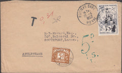 99257 - 1957 UNDERPAID MAIL FRANCE TO SOUTHPORT.