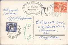 99258 - 1956 UNDERPAID MAIL SWITZERLAND TO NEWHAVEN SUSSEX.