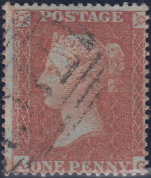 99303 - 1855 DIE 2 ALPHABET 2 PL.4 MATCHED TRIO OF THREE DIFFERENT PRINTINGS LETTERED AG.