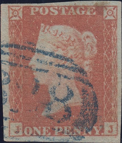 99427 1849 1D PL.94 (SG8)(JJ)/BLUE CANCELLATION.