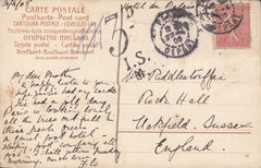 99548 - 1905 UNDERPAID MAIL PARIS TO UCKFIELD.