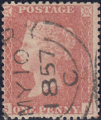 99627 1857 DIE 2 1D PL.37 TRANSITIONAL PALE RED SHADE (SPEC C9(3) (SA), DATED EXAMPLE.
