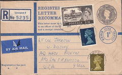 99665 - 1968 REGISTERED MAIL LIVERPOOL TO SAN FRANCISCO.