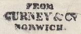 99708 - 1842 NORFOLK/NORWICH 'PREPAID' HAND STAMP (NK211)/ GURNEY'S BANKING