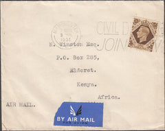 99727 - 1951 MAIL MANCHESTER TO KENYA.